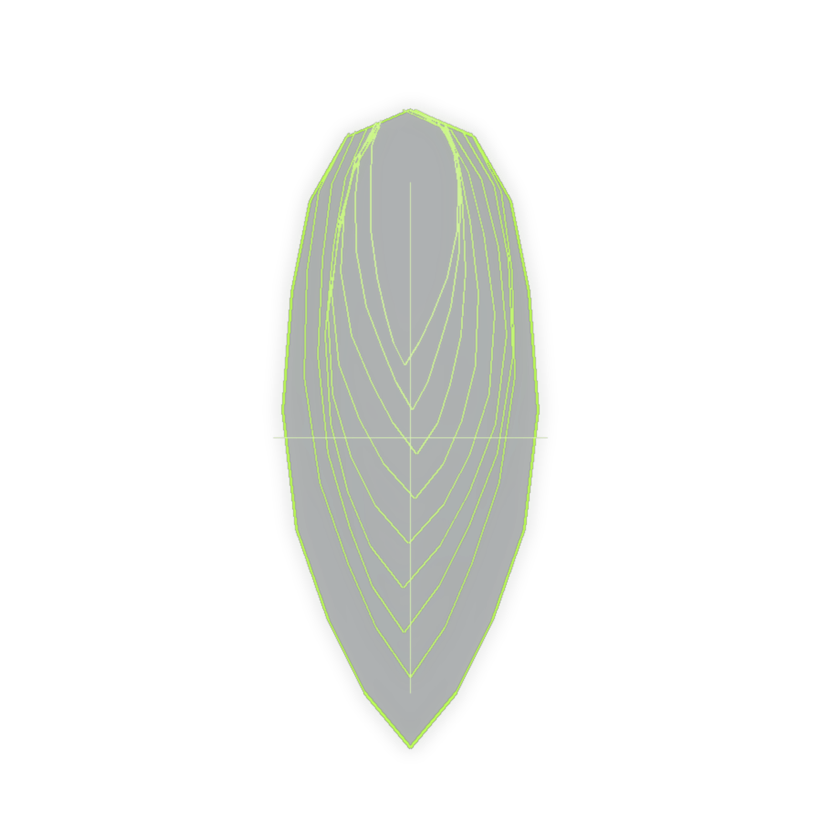 Wireframe mesh of a tooth form, representing raw scan geometry.